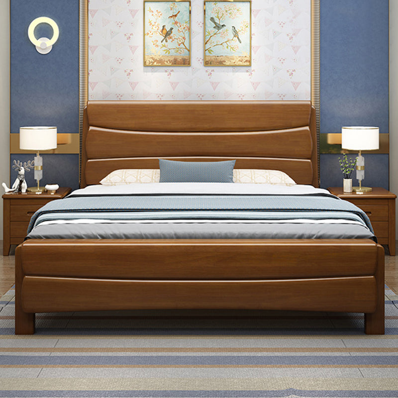 Traditional Solid Wood Standard Bed Headboard Bed with Footboard