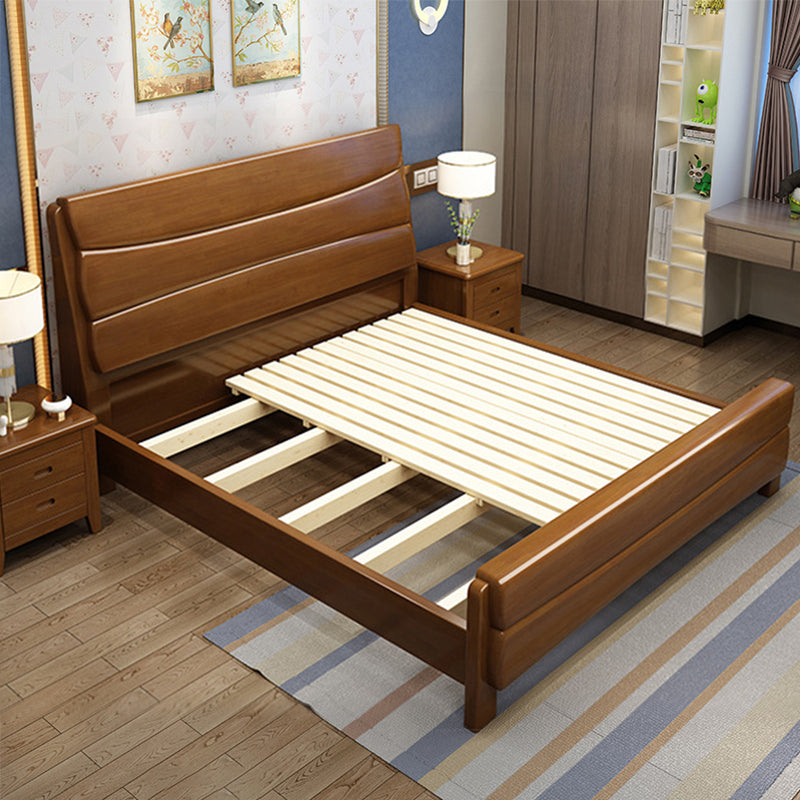 Traditional Solid Wood Standard Bed Headboard Bed with Footboard