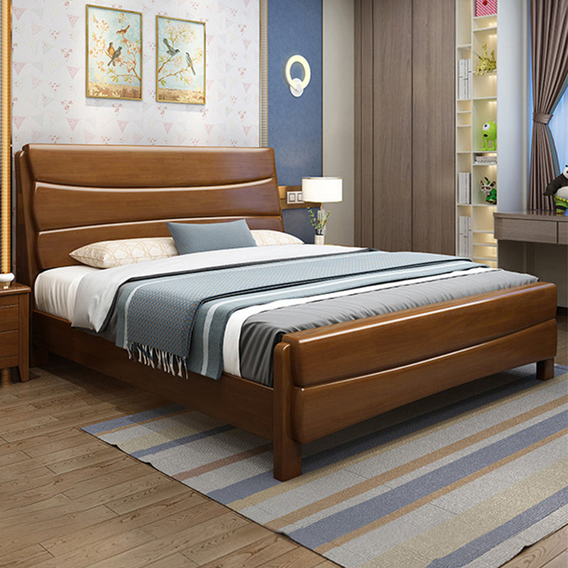 Traditional Solid Wood Standard Bed Headboard Bed with Footboard