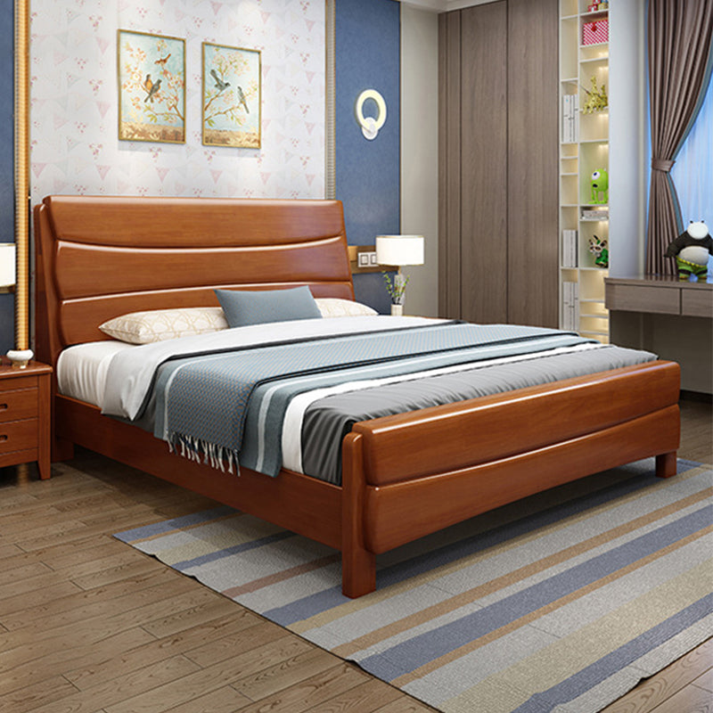 Traditional Solid Wood Standard Bed Headboard Bed with Footboard