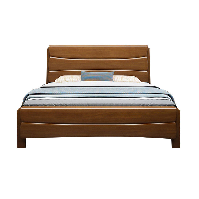 Traditional Solid Wood Standard Bed Headboard Bed with Footboard
