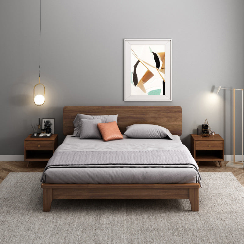 Traditional Headboard Standard Bed Solid Wood Bed with Custom Legs