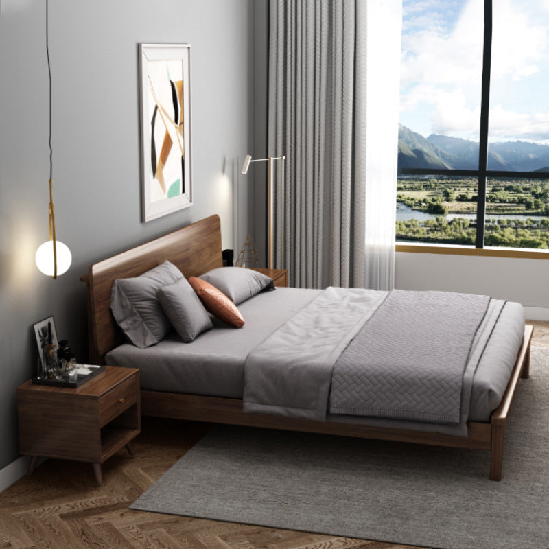 Traditional Headboard Standard Bed Solid Wood Bed with Custom Legs