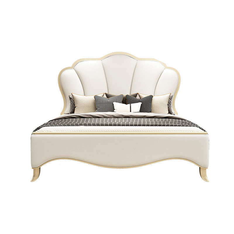 Traditional Upholstered Headboard Standard Bed Mattress Included with Legs