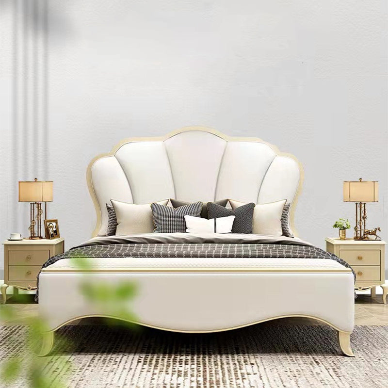 Traditional Upholstered Headboard Standard Bed Mattress Included with Legs