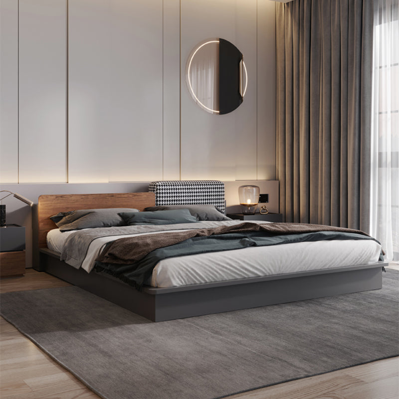 Upholstered Headboard Platform Bed Frame Lift Up Storage Platform Bed Dark Grey