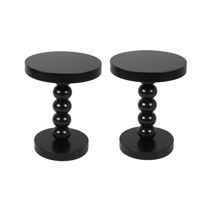 Contemporary End Table Solid Wood Pedestal Round Living Room Side Table