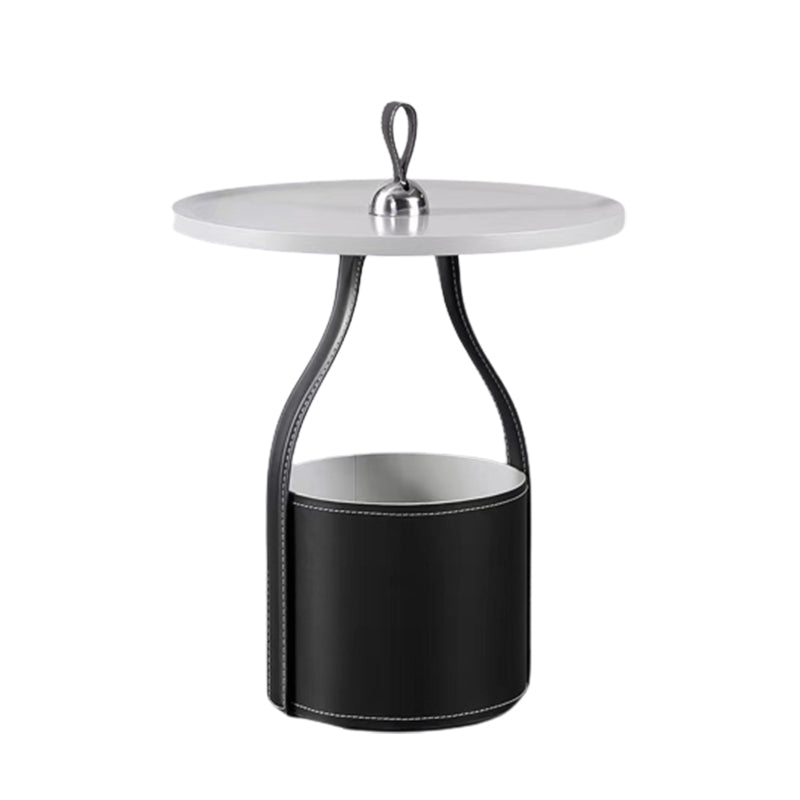Contemporary Living Room Round with Storage Pedestal Side Table