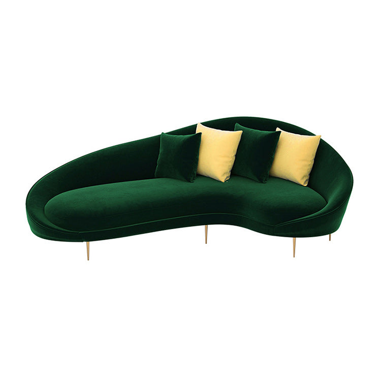 Contemporary Velvet Sloped Arms Sofa with Tight Back for Livingroom