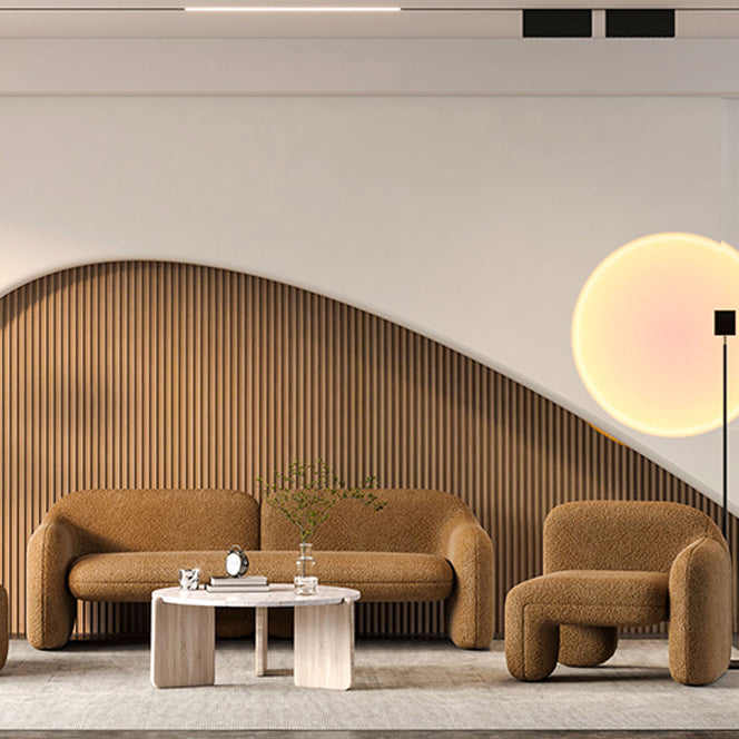 Contemporary Wool Sofa Standard Settee Square Arm Sofa for Living Room