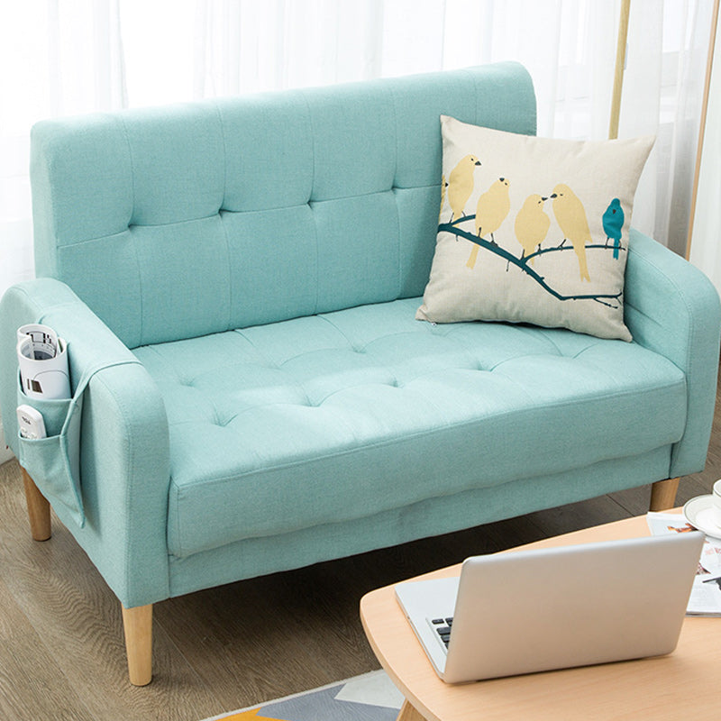 30.31" H Cotton Blend Square Arm Tufted Loveseat for Living Room