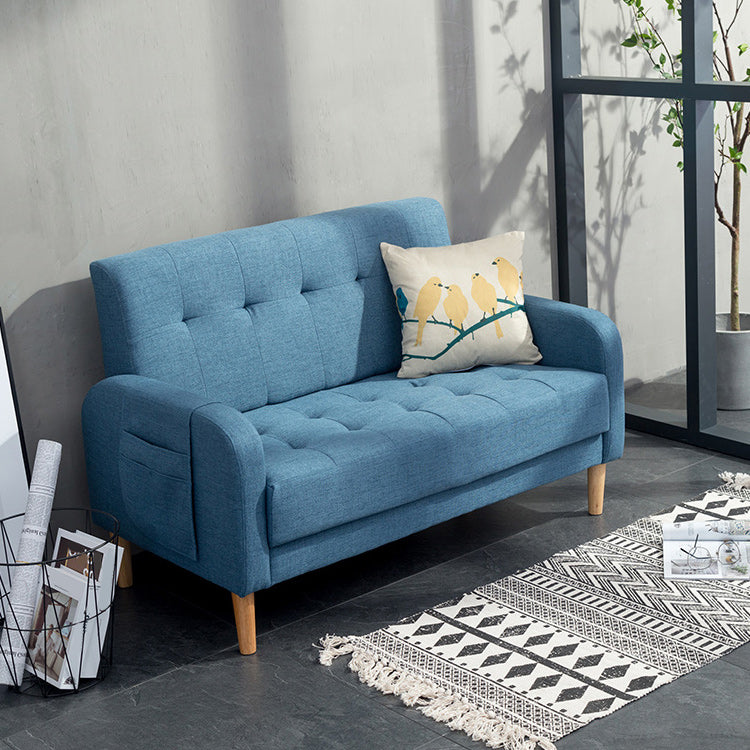 30.31" H Cotton Blend Square Arm Tufted Loveseat for Living Room