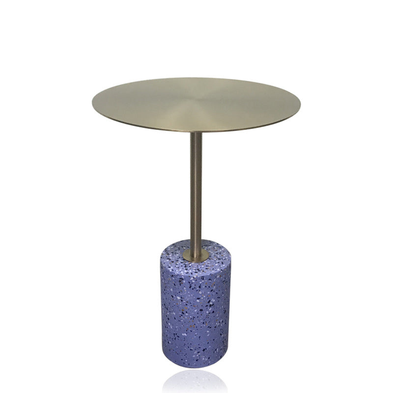 Mid-Century End Table Pedestal Round Sofa Metal Accent Side Table