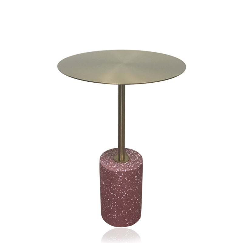 Mid-Century End Table Pedestal Round Sofa Metal Accent Side Table