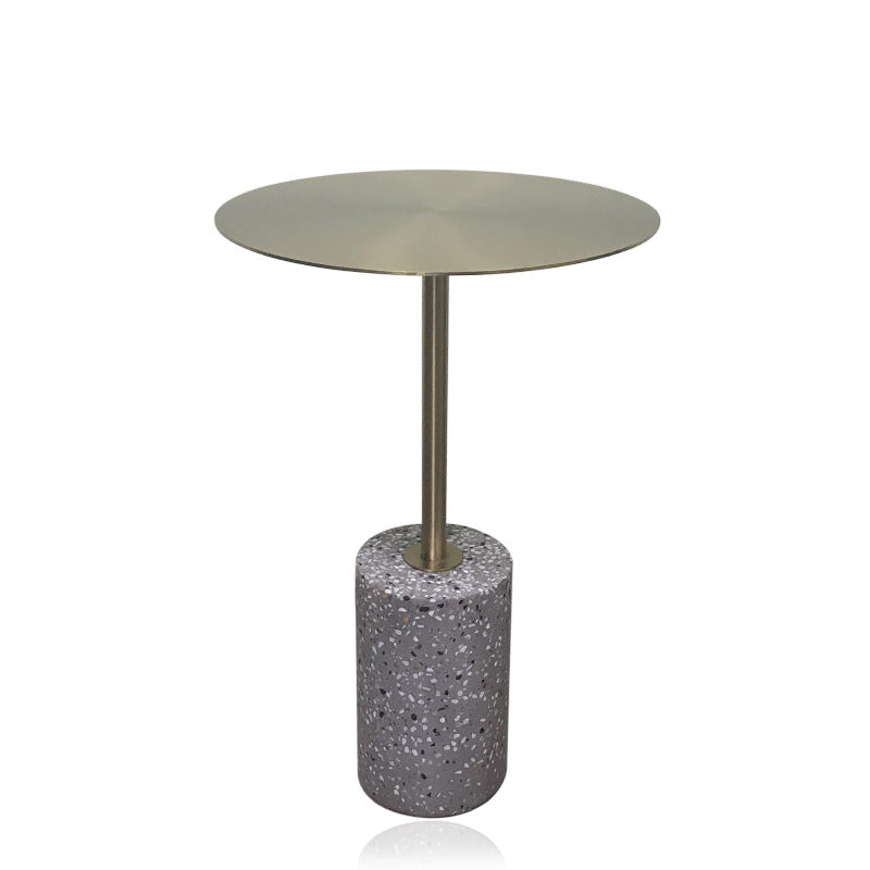 Mid-Century End Table Pedestal Round Sofa Metal Accent Side Table
