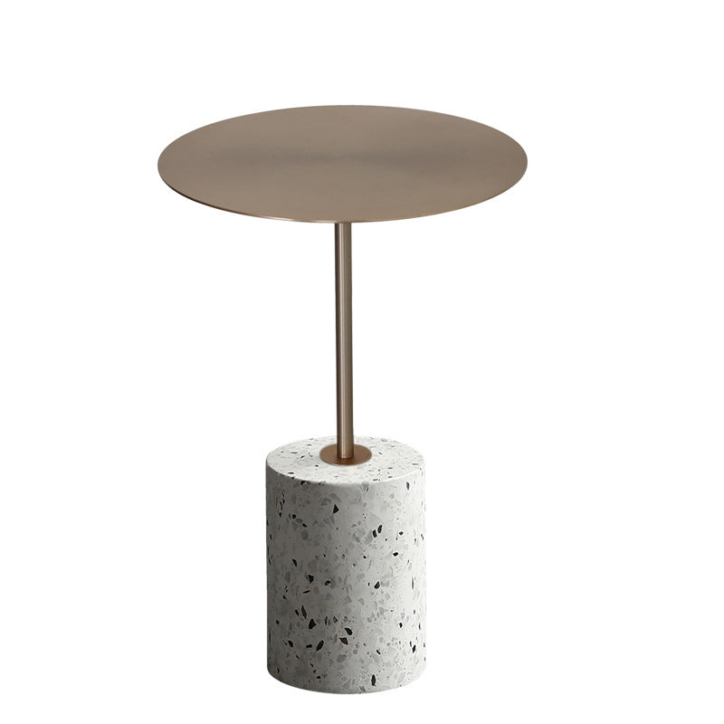 Mid-Century End Table Pedestal Round Sofa Metal Accent Side Table
