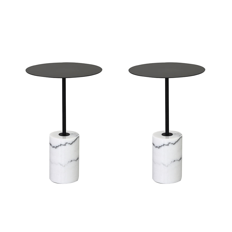 Mid-Century End Table Pedestal Round Sofa Metal Accent Side Table