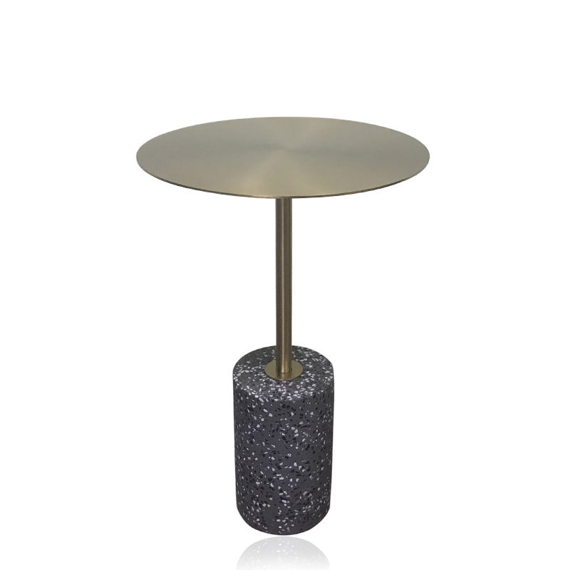 Mid-Century End Table Pedestal Round Sofa Metal Accent Side Table