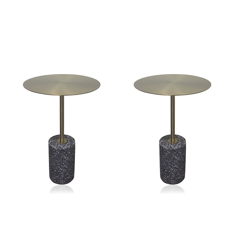 Mid-Century End Table Pedestal Round Sofa Metal Accent Side Table
