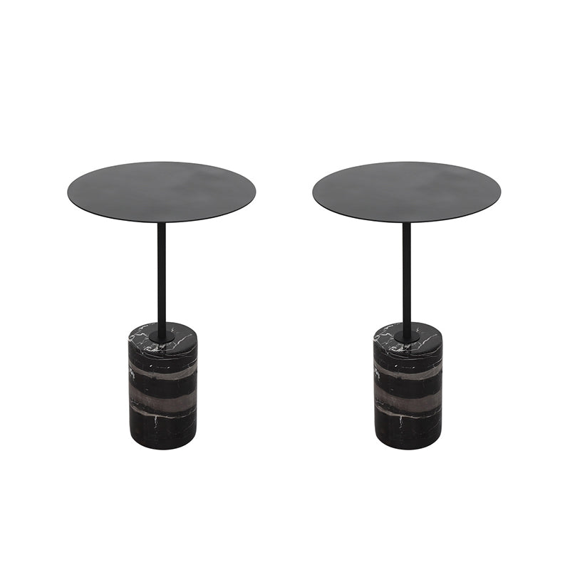Mid-Century End Table Pedestal Round Sofa Metal Accent Side Table