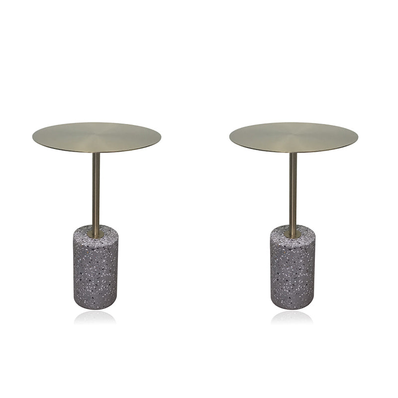 Mid-Century End Table Pedestal Round Sofa Metal Accent Side Table