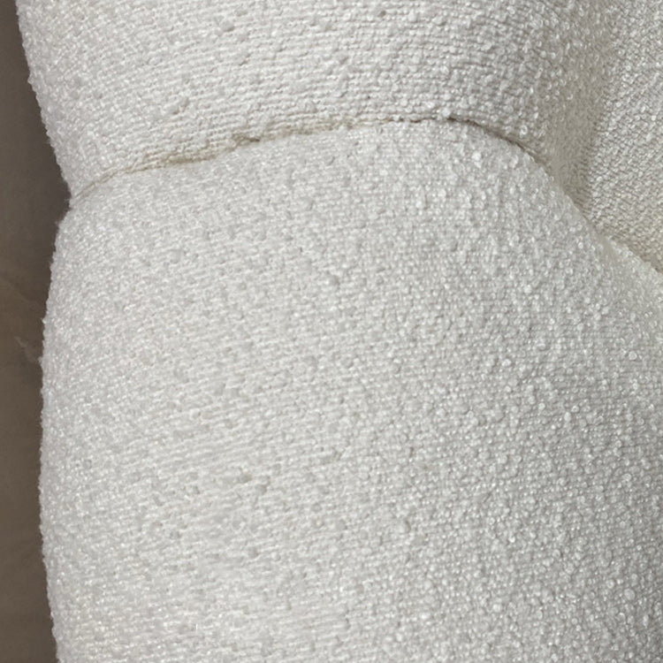 Contemporary White Wool Sofa with Tufted Back and Tuxedo Arm