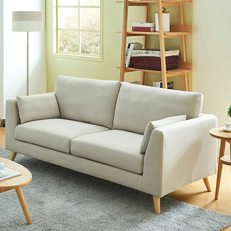 Contemporary 32.67" H Cotton Blend Square Arm Sofa for Living Room