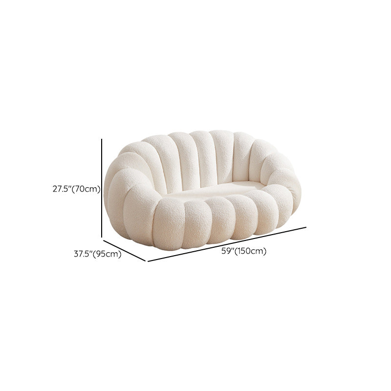 Modern 27.55" H Wool Sewn Pillow Back Slope Arm Sofa for Apartment