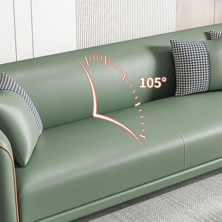 Contemporary Tuxedo Arm Sofa with Tight Back and 2 Pillows for Apartment