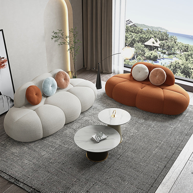 Contemporary 28.74" H Wool 3 Seater Armless Sofa for Living Room