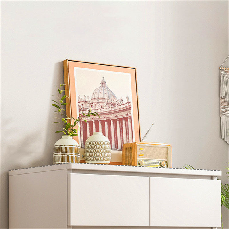Contemporary 42.9-Inch Tall Wood Accent Chest with 6 Drawers