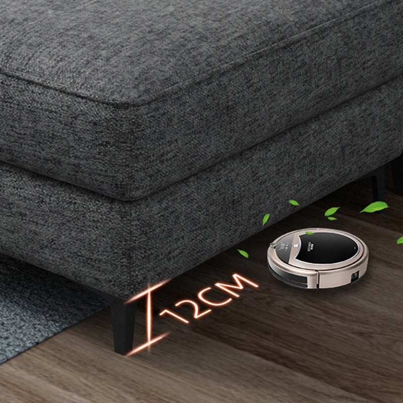 Blue/Gray 4-seater Square Arm Sectional Loose Back Fabric Sectional