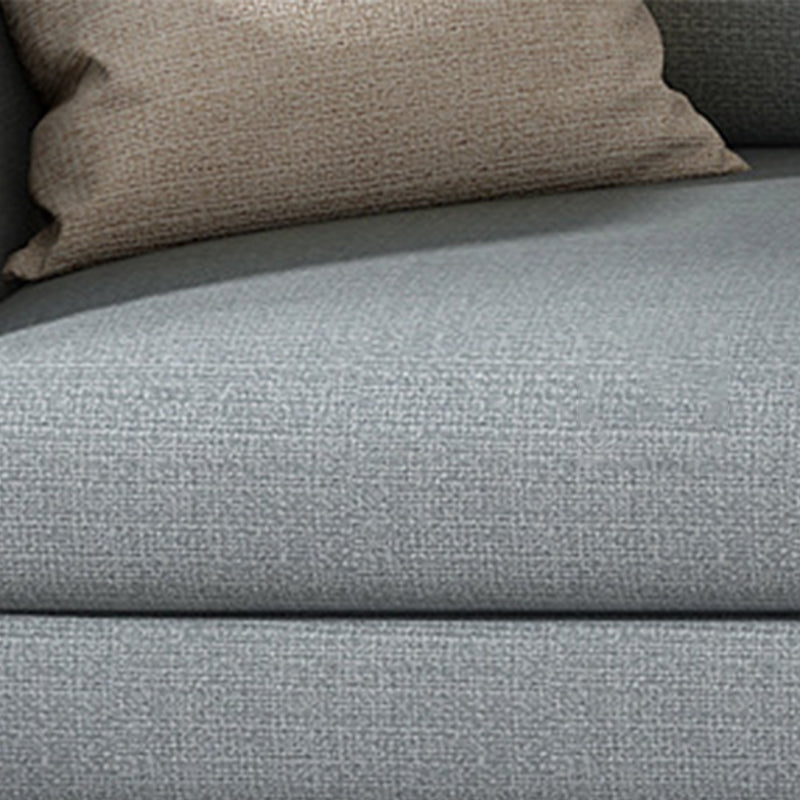 Gray 5-seat Square Arm Sectional Contemporary Fabric Slipcovered Sectional