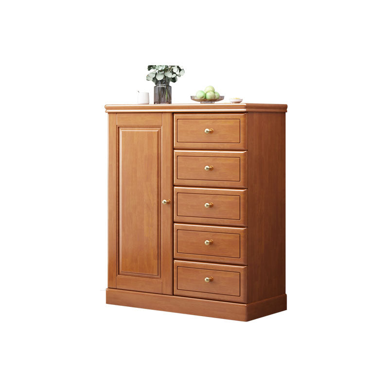 Solid Wood 1/2 - Door Accent Cabinet Mid Century 15.7" D Storage Cabinet with Drawers