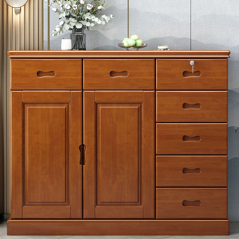 Solid Wood 1/2 - Door Accent Cabinet Mid Century 15.7" D Storage Cabinet with Drawers