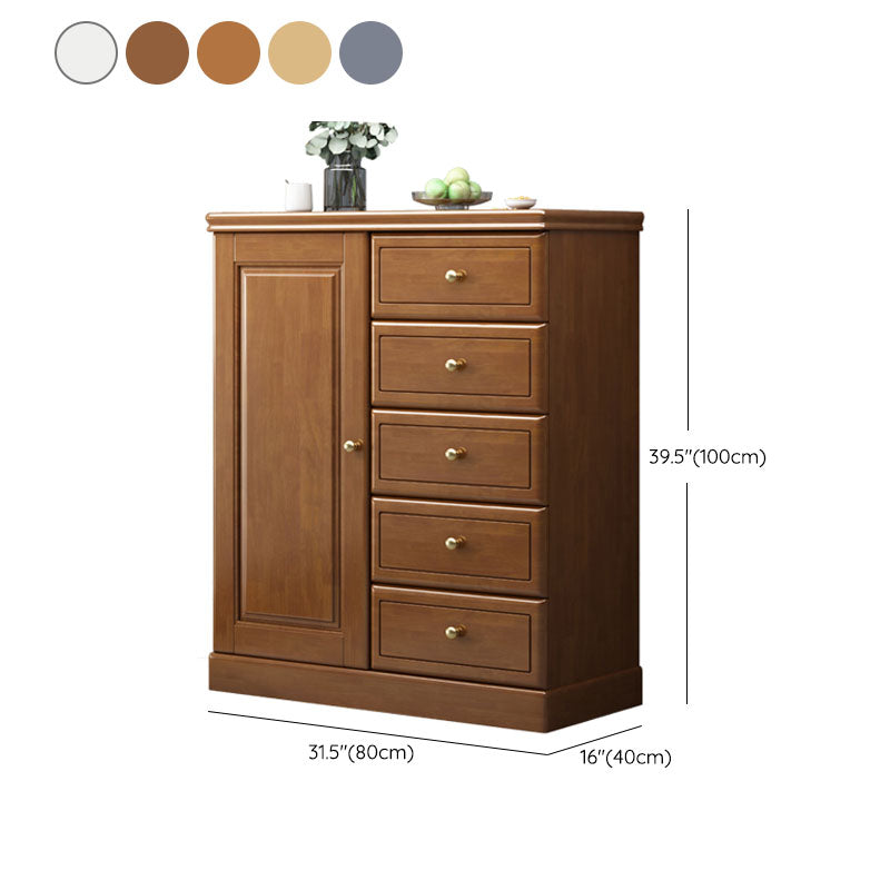 Solid Wood 1/2 - Door Accent Cabinet Mid Century 15.7" D Storage Cabinet with Drawers