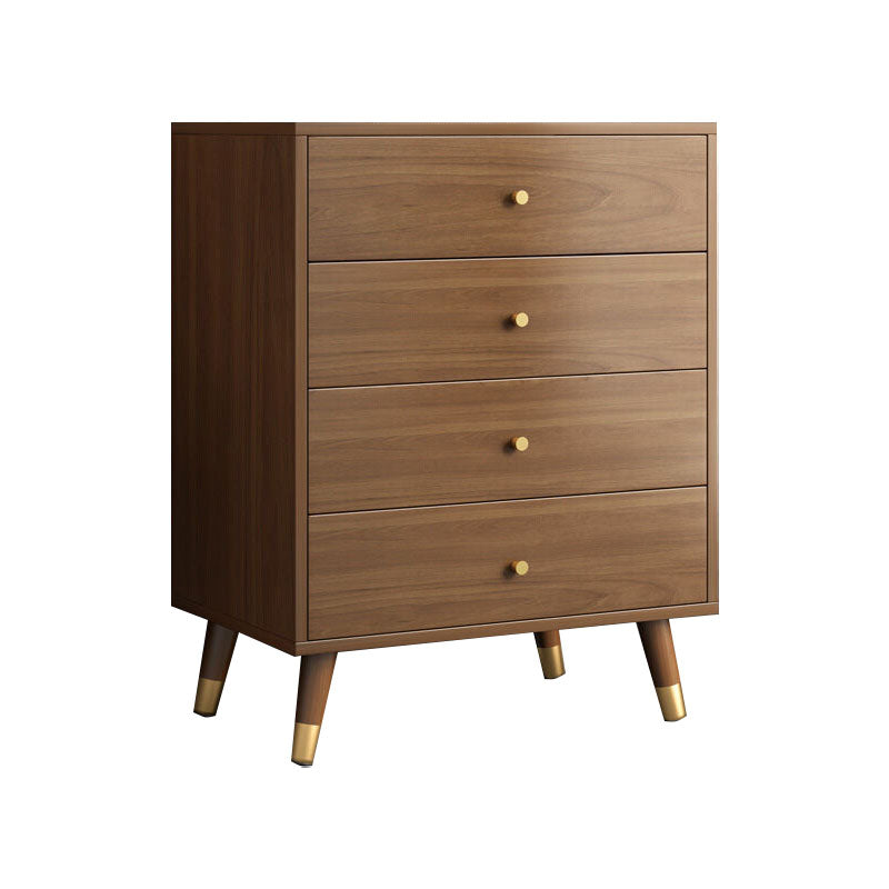 Mid Century Modern Brown Cabinet 23.6" Wide 3/4 - Tier Storage Chest