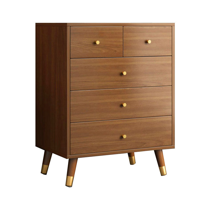 Mid Century Modern Brown Cabinet 23.6" Wide 3/4 - Tier Storage Chest