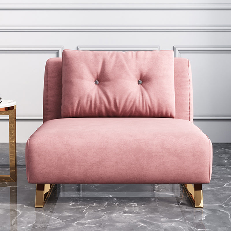 Glam Velvet Sleeper Sofa 31.49" Wide Pink Sofa Bed with Pillow Back