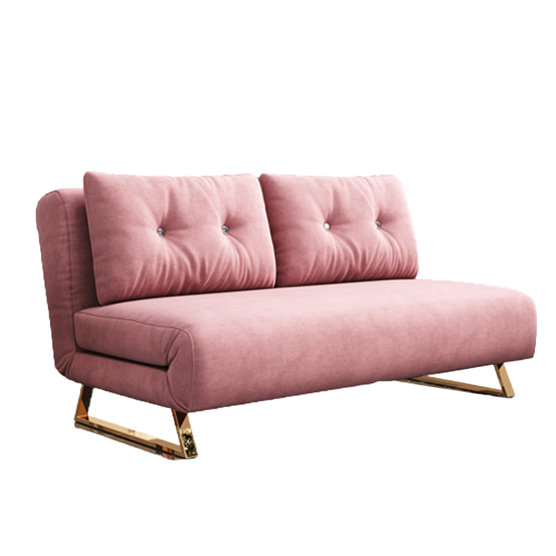 Glam Velvet Sleeper Sofa 31.49" Wide Pink Sofa Bed with Pillow Back