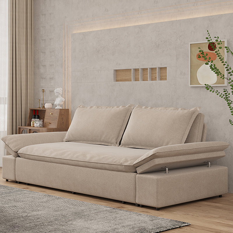 Beige Faux leather Sleeper Sofa 32.28" Wide Sofa Bed with Detachable Mattress