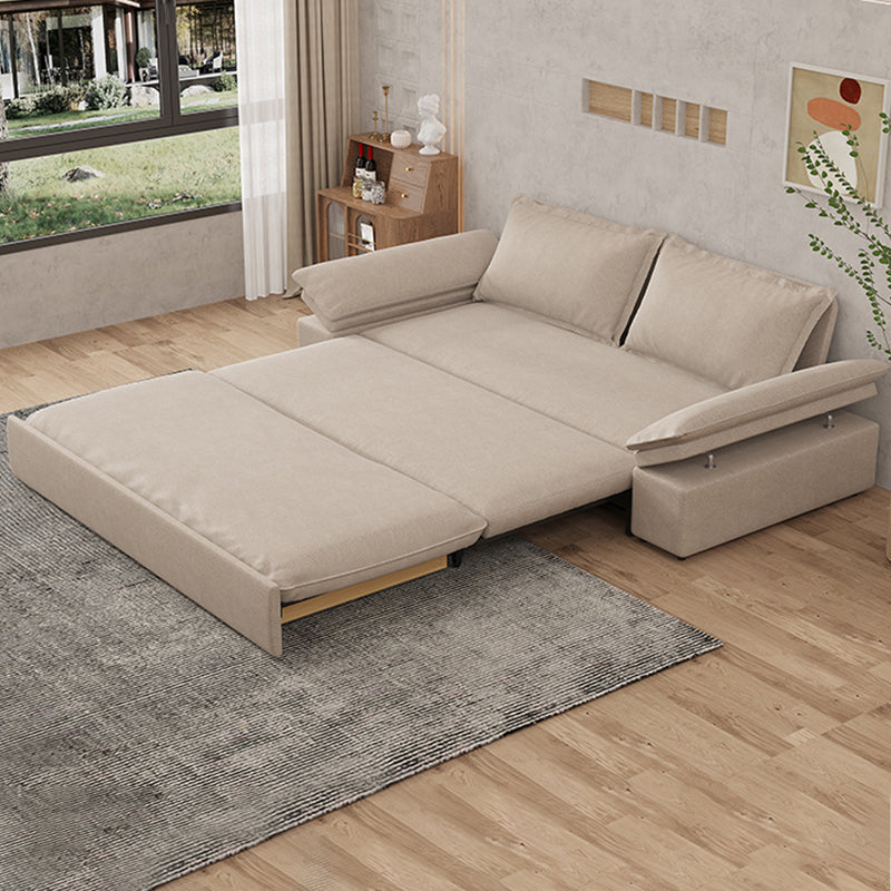 Beige Faux leather Sleeper Sofa 32.28" Wide Sofa Bed with Detachable Mattress