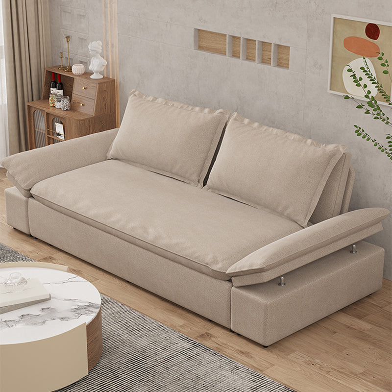 Beige Faux leather Sleeper Sofa 32.28" Wide Sofa Bed with Detachable Mattress