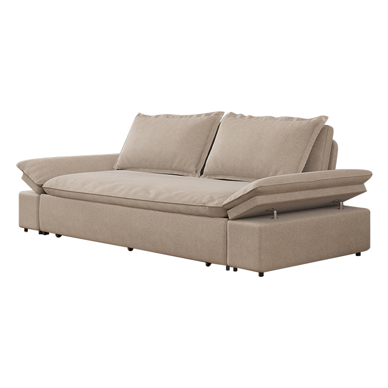 Beige Faux leather Sleeper Sofa 32.28" Wide Sofa Bed with Detachable Mattress