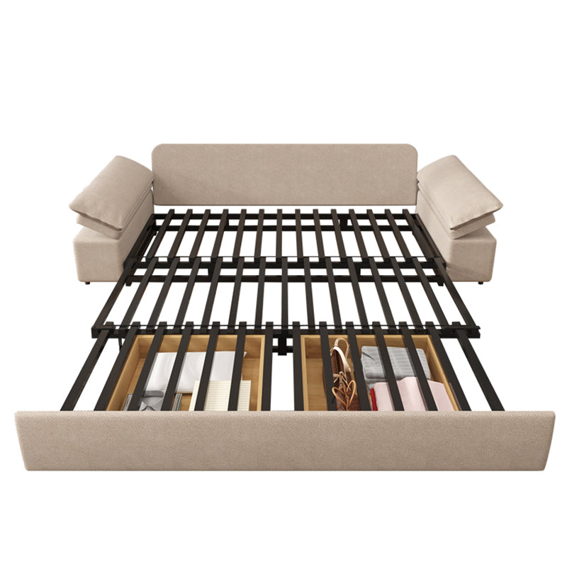 Beige Faux leather Sleeper Sofa 32.28" Wide Sofa Bed with Detachable Mattress