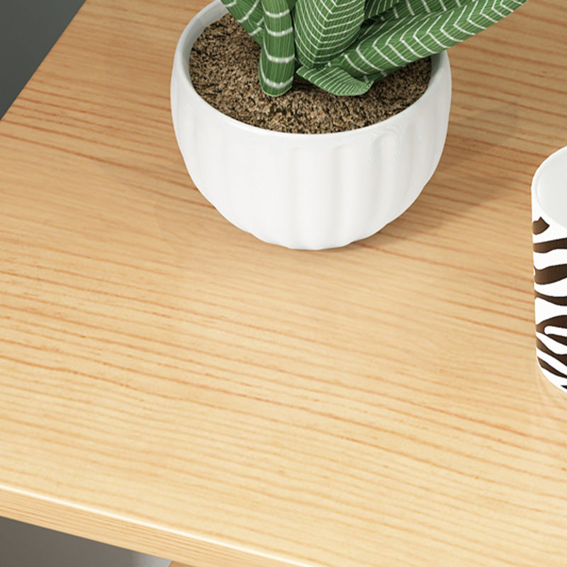 Modern Wood End Slide Table 2-Tier Corner Table with Storage