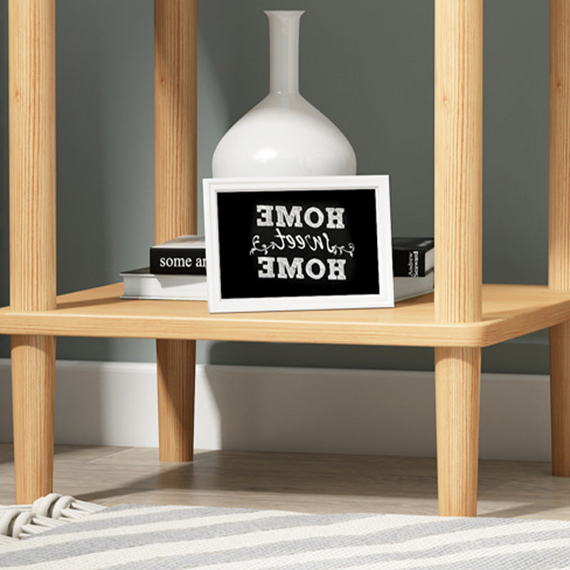 Modern Wood End Slide Table 2-Tier Corner Table with Storage