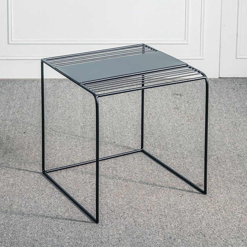 Mid-Century Modern Cocktail Table Metal Square Single Coffee Table