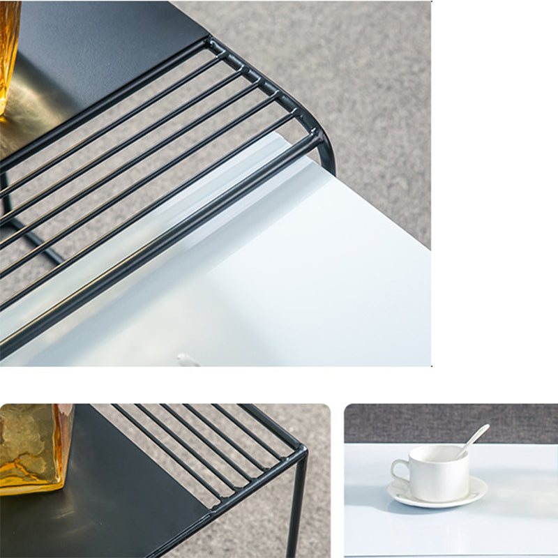 Mid-Century Modern Cocktail Table Metal Square Single Coffee Table