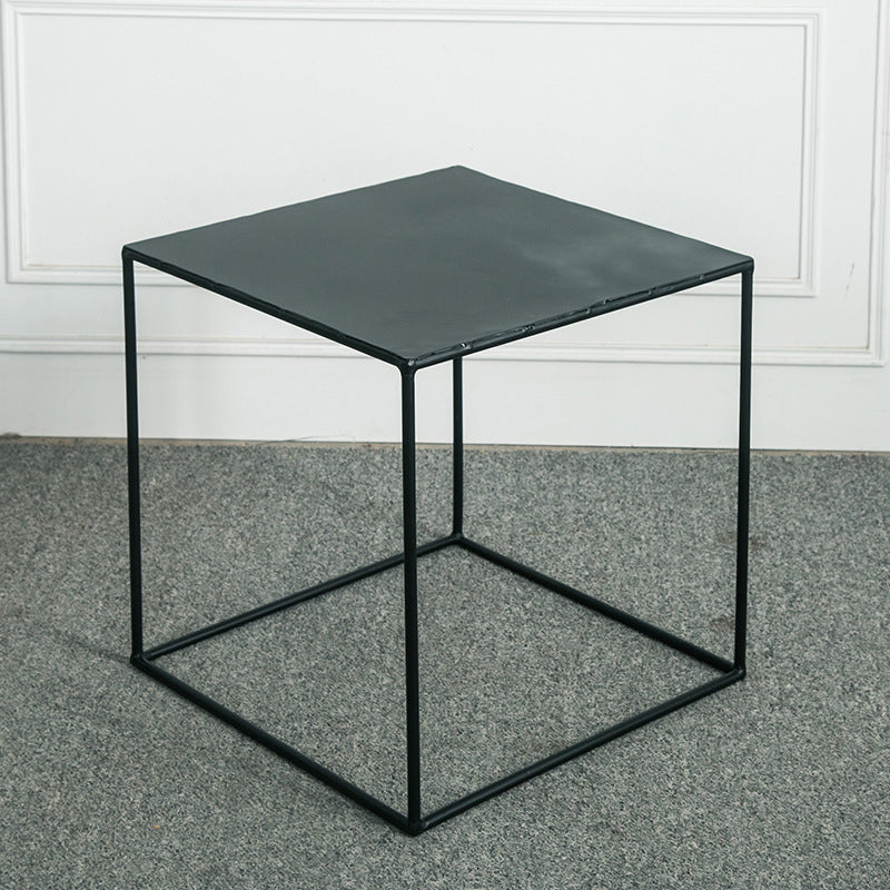Mid-Century Modern Cocktail Table Metal Square Single Coffee Table